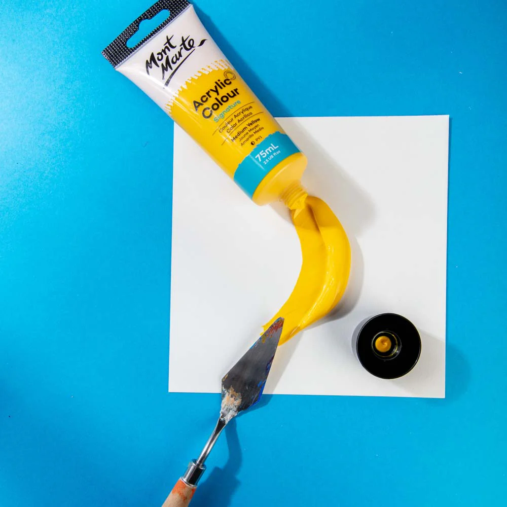 Acrylic Colour Paint Signature 75ml (2.5 US fl.oz) Tube - Medium Yellow - Image 2