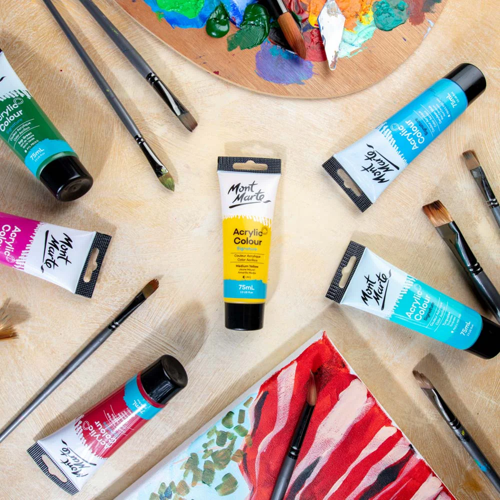 Acrylic Colour Paint Signature 75ml (2.5 US fl.oz) Tube - Medium Yellow - Image 8