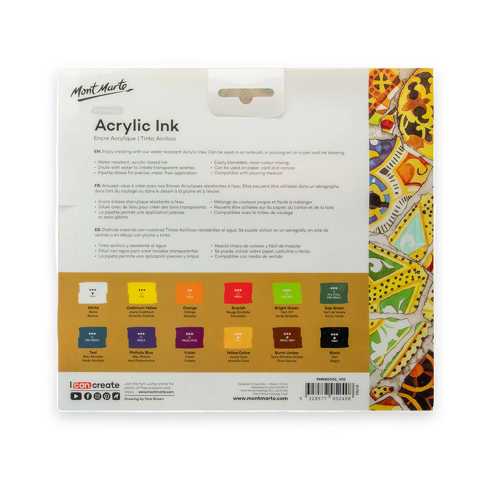 Acrylic Ink Premium 12pc x 20ml (0.7 US fl.oz) - Image 5