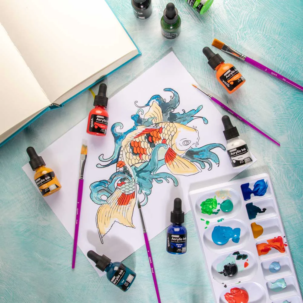 Acrylic Ink Premium 12pc x 20ml (0.7 US fl.oz) - Image 9