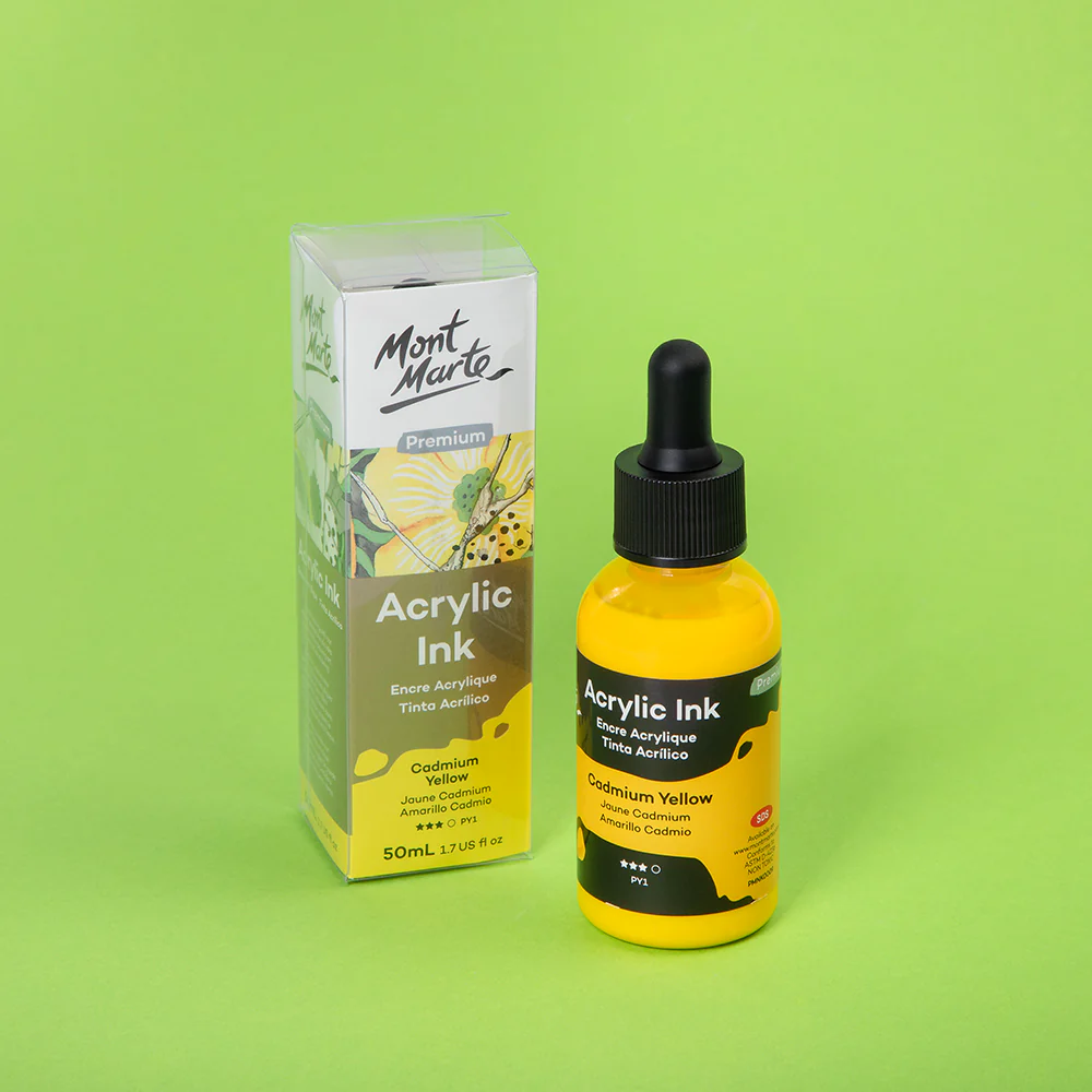 Acrylic Ink Premium 50mL (1.69 US fl.oz) – Cadmium Yellow - Image 7