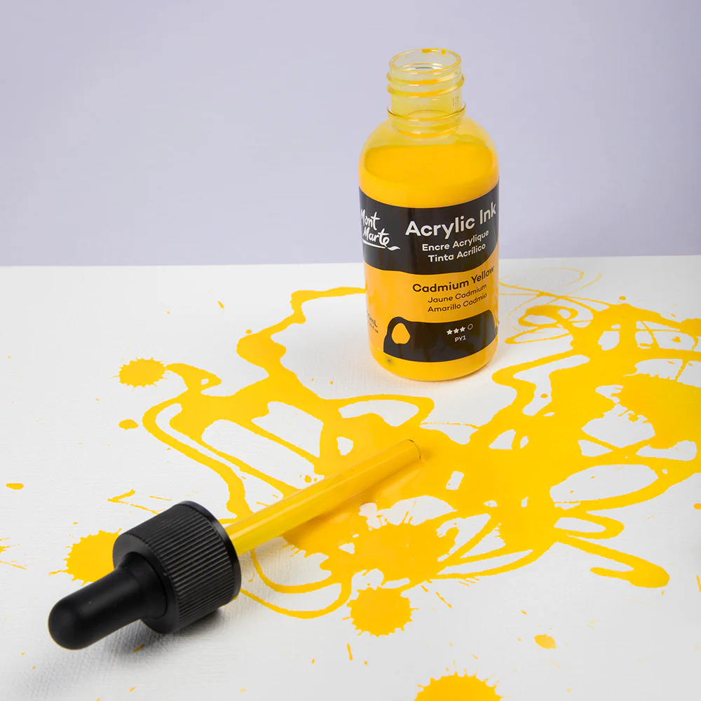 Acrylic Ink Premium 50mL (1.69 US fl.oz) – Cadmium Yellow - Image 9