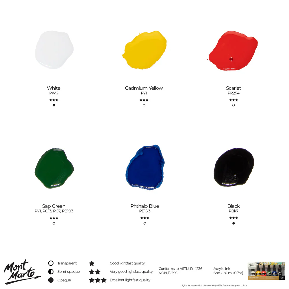 Acrylic Ink Premium 6pc x 20ml (0.7 US fl.oz) - Image 10