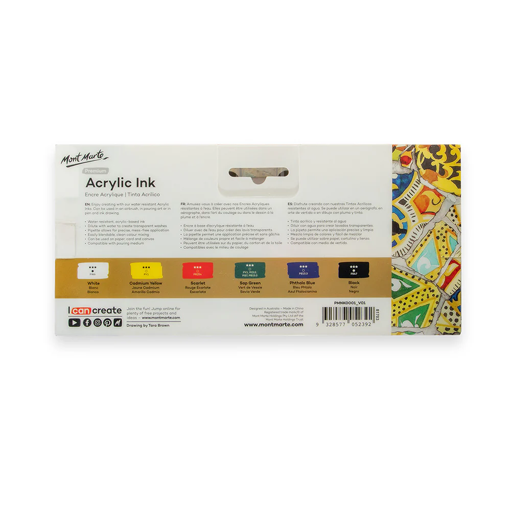 Acrylic Ink Premium 6pc x 20ml (0.7 US fl.oz) - Image 4