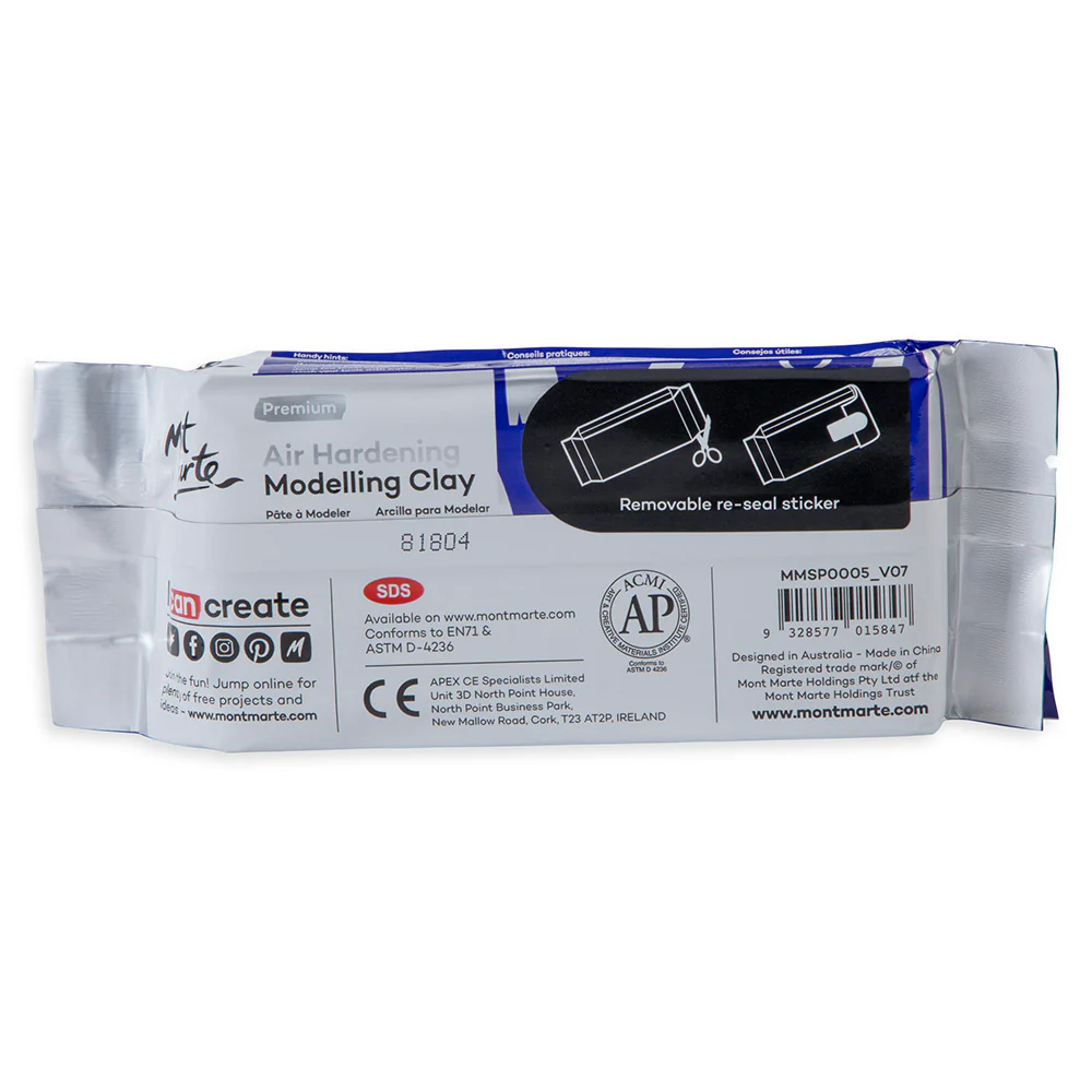 Air Hardening Modelling Clay Premium 500g (1.1lb) - White - Image 5