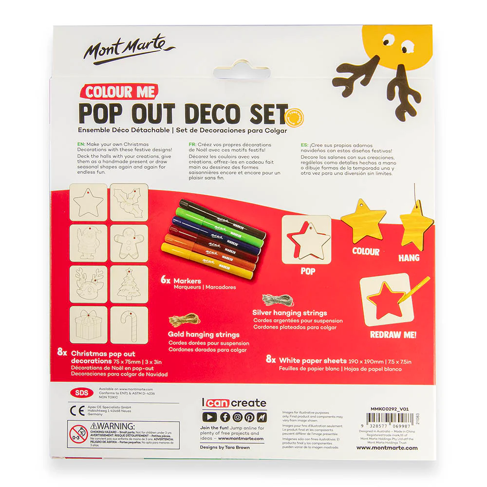 Colour Me Pop Out Deco Set 22pc - Christmas - Image 4