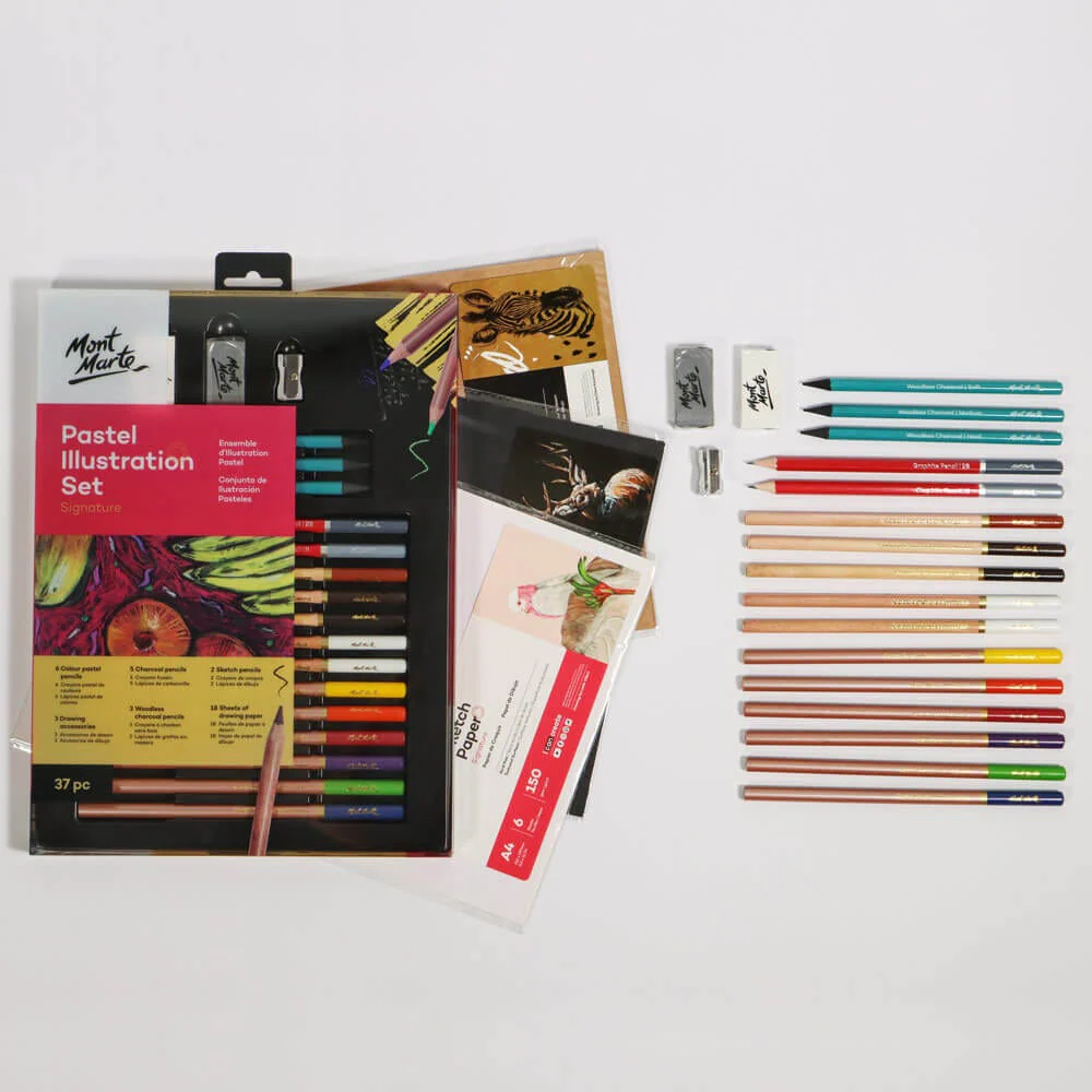 Colour Pastel Illustration Set Signature 37pc - Image 3