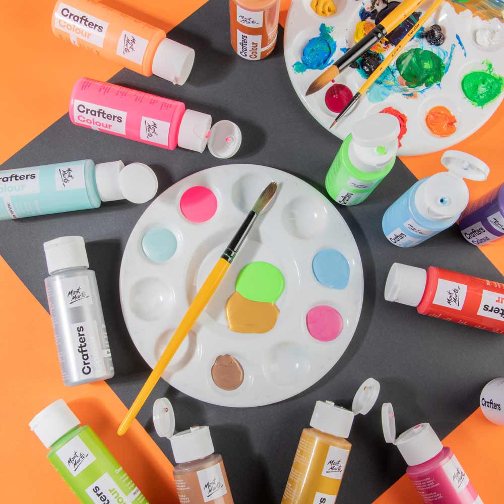 Crafters Colour Metallic & Fluoro Discovery Paint Set 14pc x 60ml - Image 8