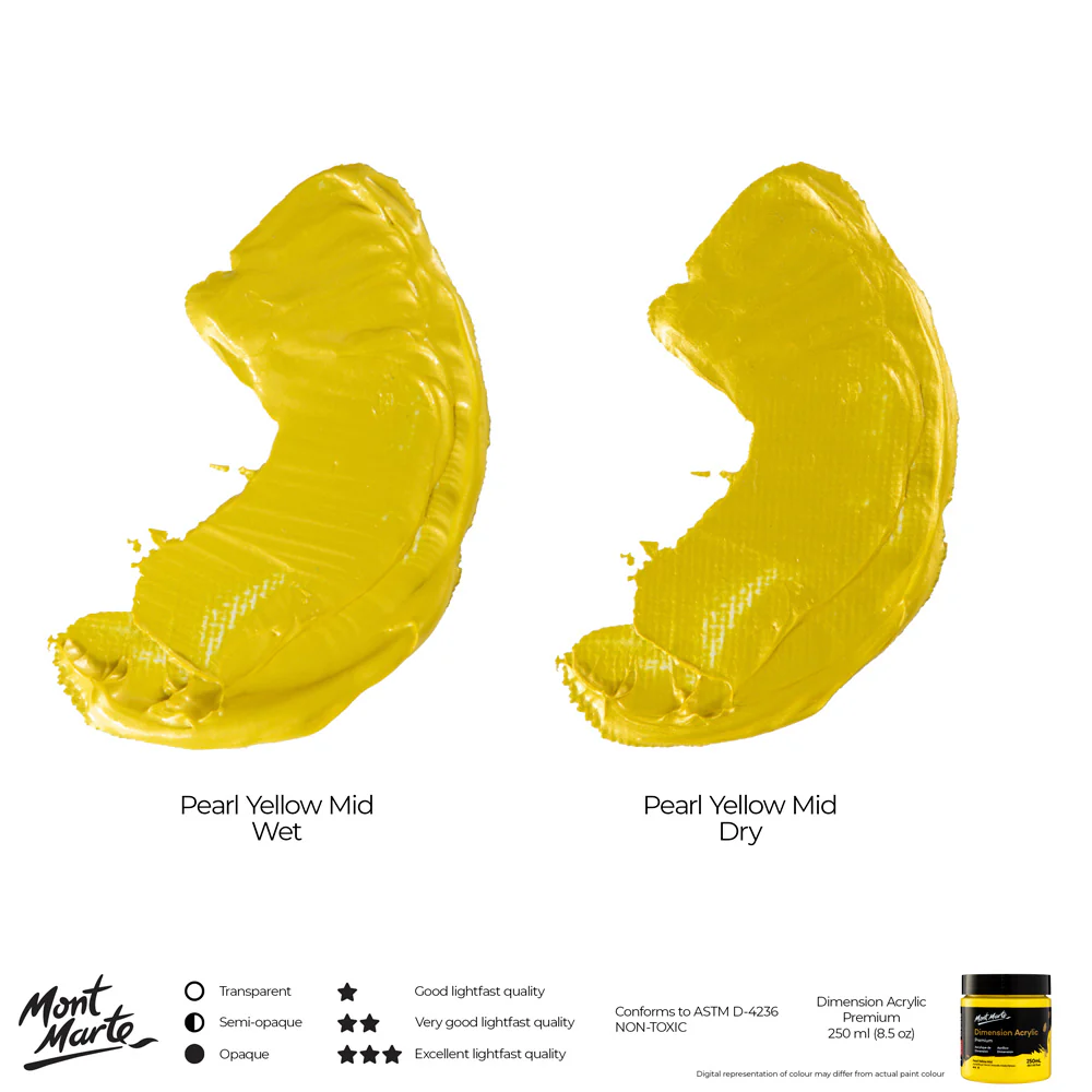 Dimension Acrylic Premium 250ml (8.5 US fl.oz) - Pearl Yellow Mid - Image 4