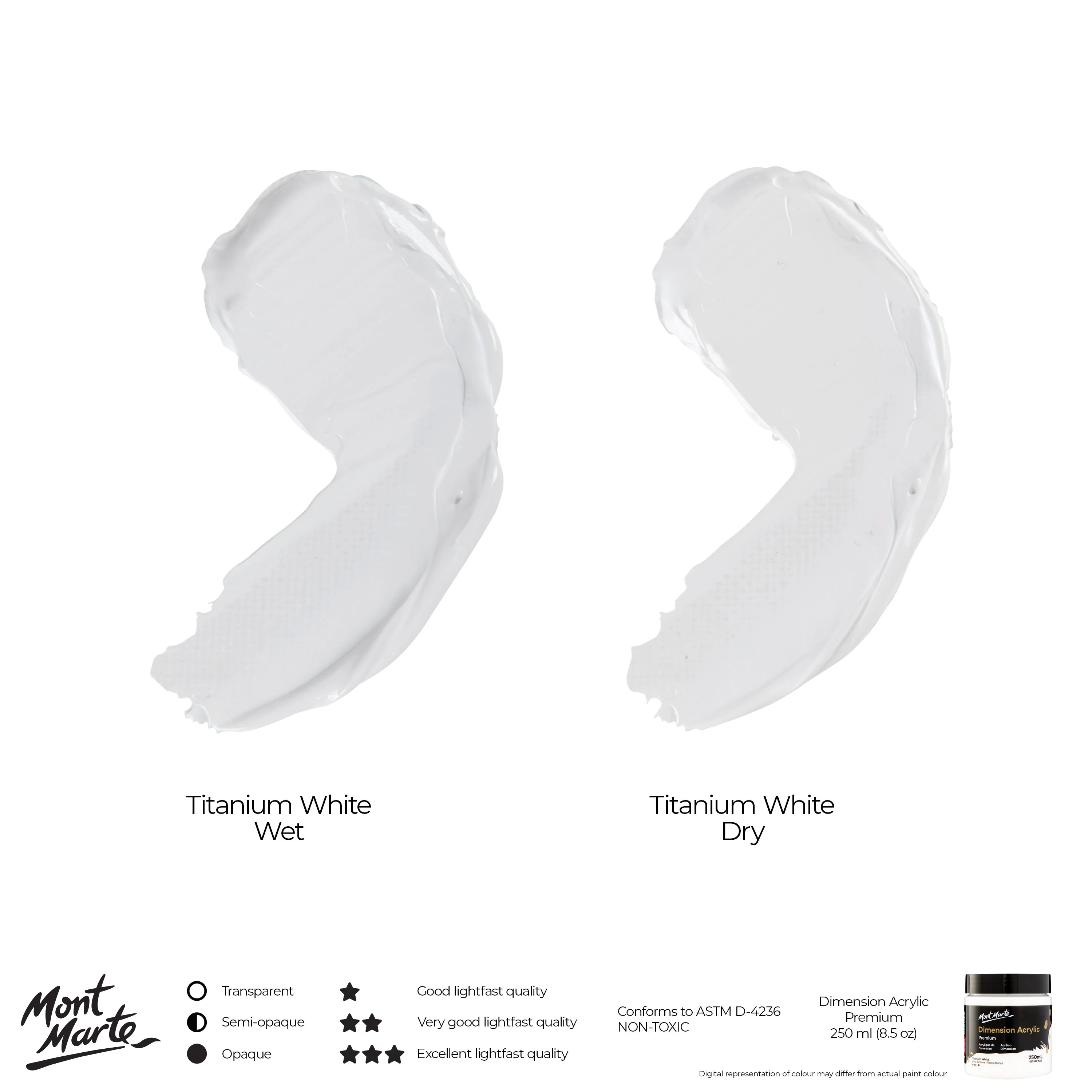 Dimension Acrylic Premium 250ml (8.5 US fl.oz) - Titanium White - Image 4