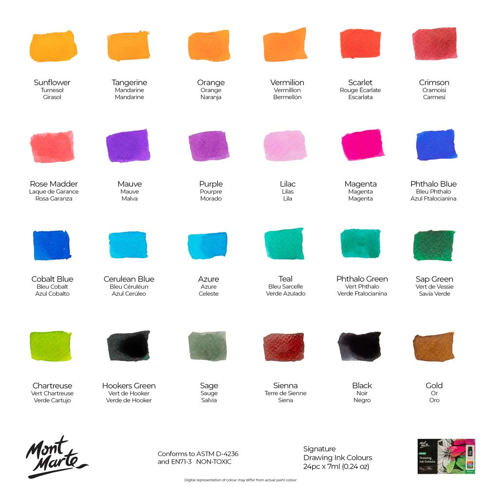 Drawing Ink Colours Signature 24pc x 7ml (0.24 US fl.oz) - Image 9