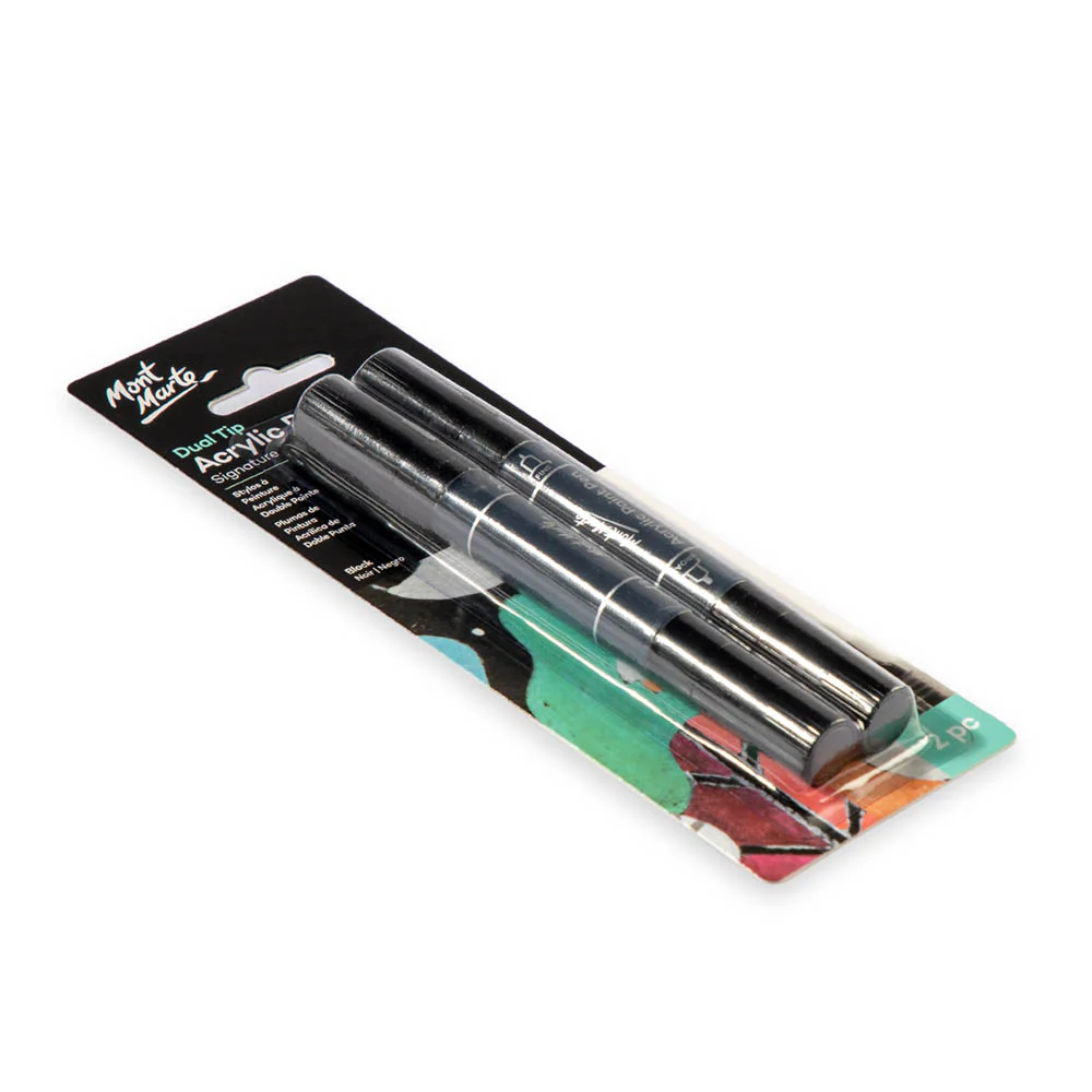 Dual Tip Acrylic Paint Pens Signature Black 2pc - Image 4
