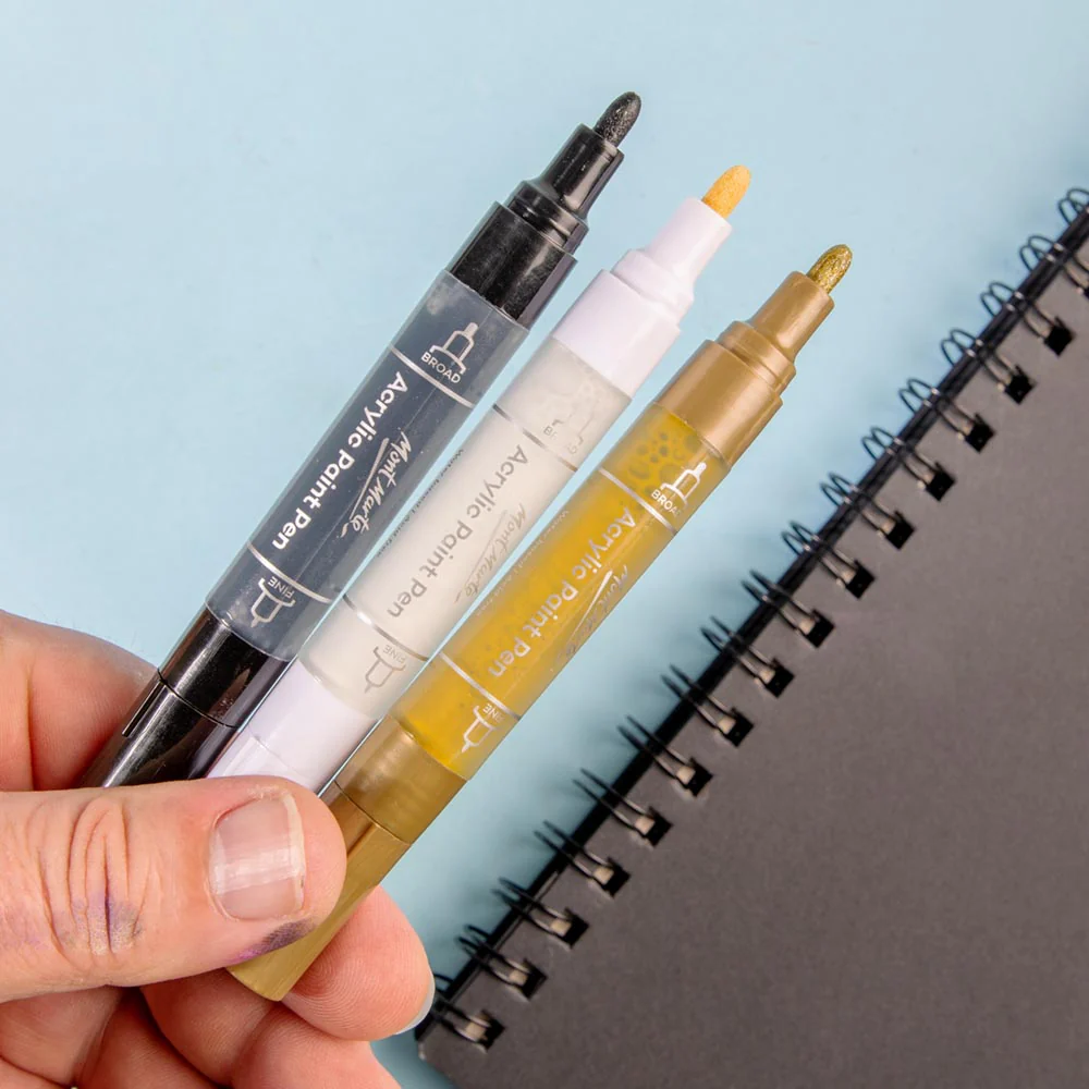 Dual Tip Acrylic Paint Pens Signature Black 2pc - Image 6