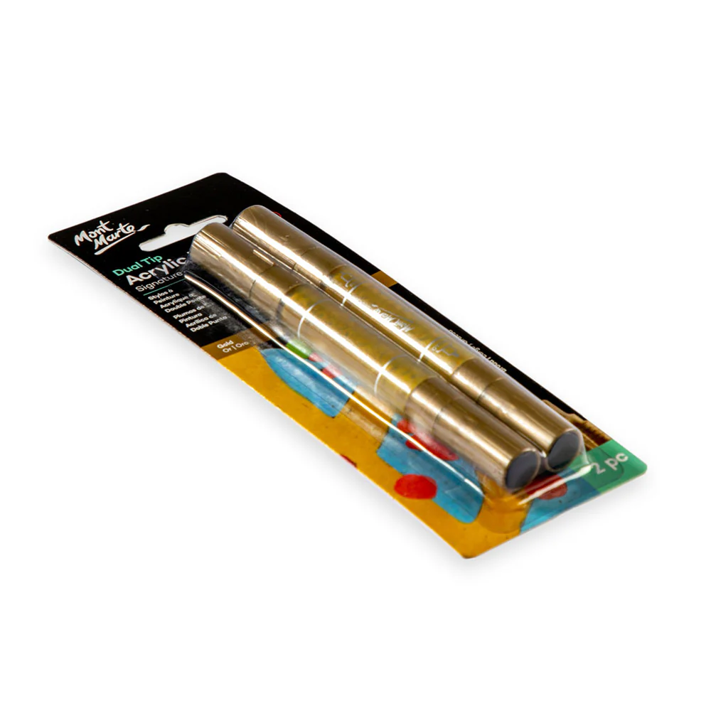 Dual Tip Acrylic Paint Pens Signature Gold 2pc - Image 4