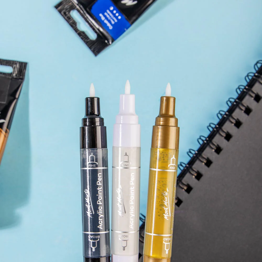 Dual Tip Acrylic Paint Pens Signature Gold 2pc - Image 6
