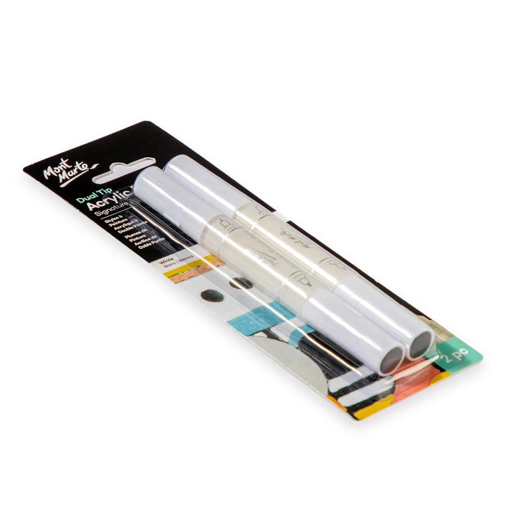 Dual Tip Acrylic Paint Pens Signature White 2pc - Image 4