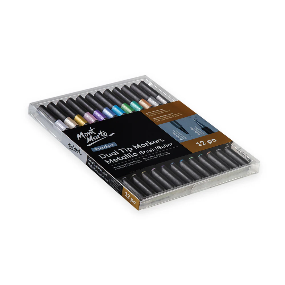 Dual Tip Markers Metallic Brush/Bullet Premium 12pc - Image 4