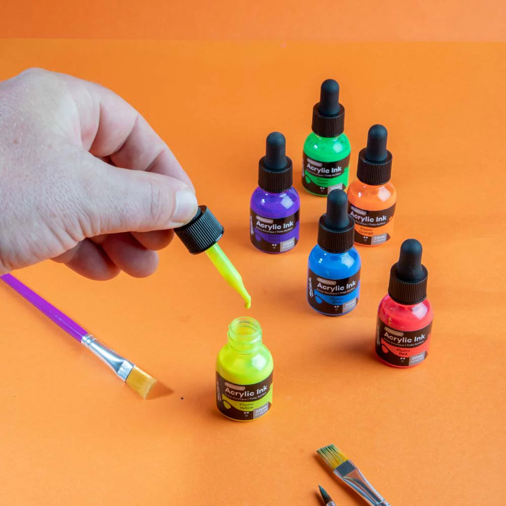 Fluoro Acrylic Ink Premium 6pc x 20ml (0.7 US fl.oz) - Image 7