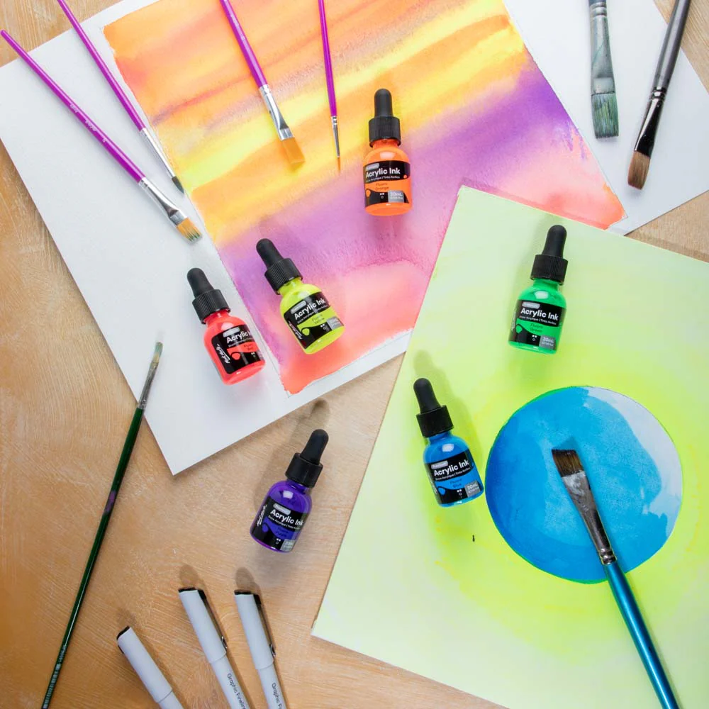Fluoro Acrylic Ink Premium 6pc x 20ml (0.7 US fl.oz) - Image 8