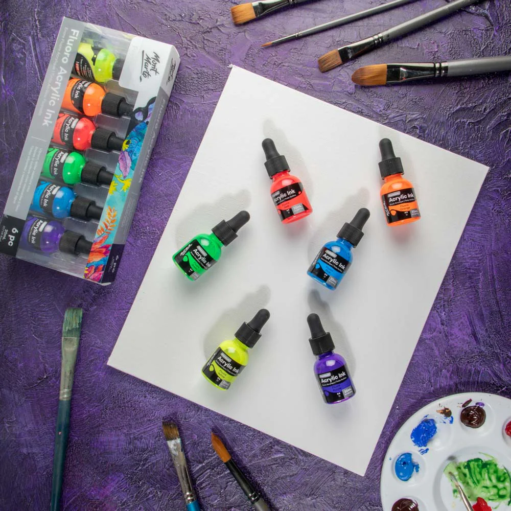 Fluoro Acrylic Ink Premium 6pc x 20ml (0.7 US fl.oz) - Image 9