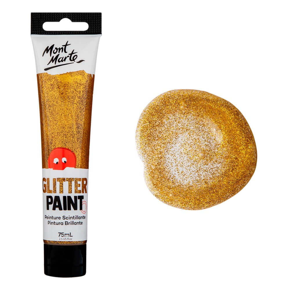 Glitter Paint 75ml (2.5 US fl.oz) - Gold - Image 2
