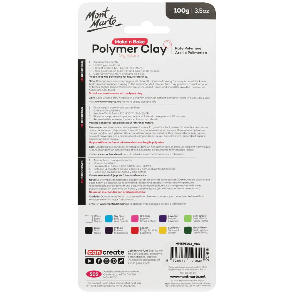 Make n Bake Polymer Clay Signature 100g (3.5oz) 10pc - Image 2
