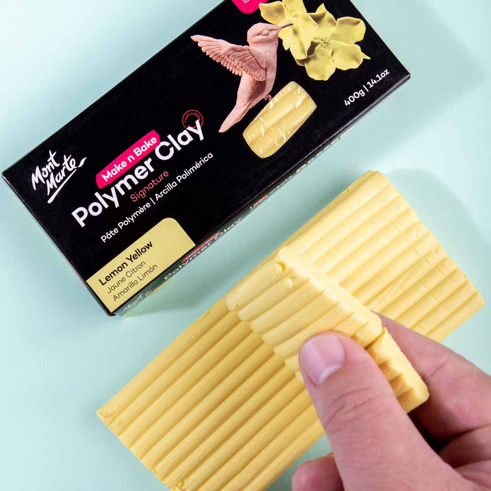 Make n Bake Polymer Clay Signature 400g (14.1oz) - Lemon Yellow - Image 2