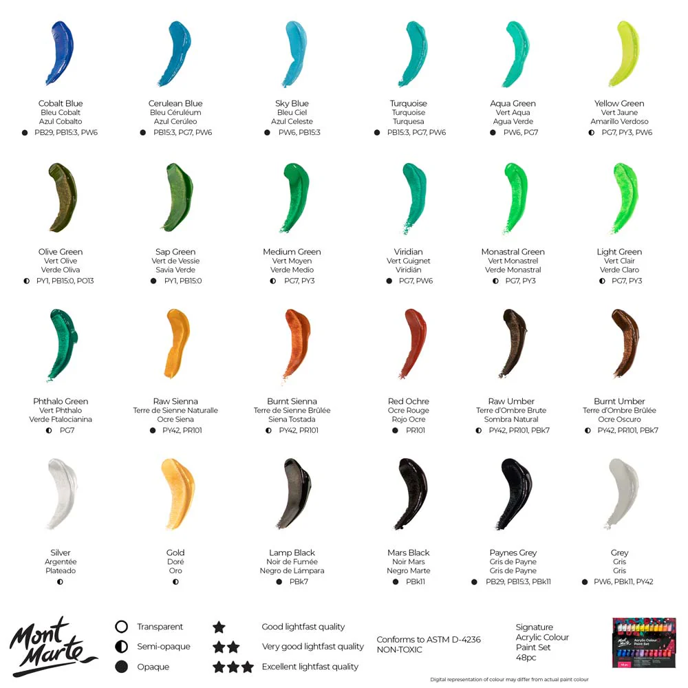 Acrylic Colour Paint Set Signature 48pc x 36ml (1.2 US fl.oz) - Image 11
