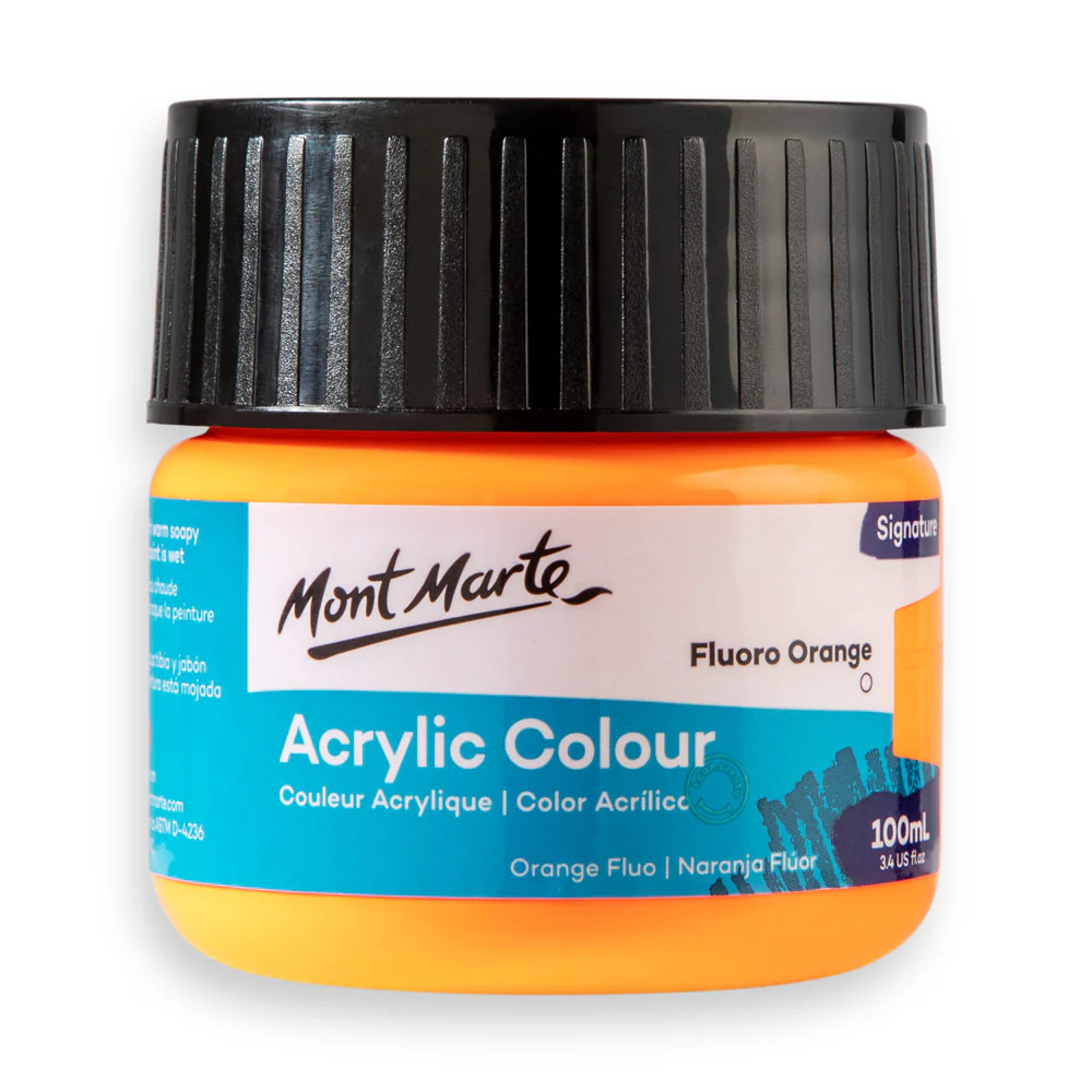 Acrylic Colour Paint Signature 100ml (3.4 US fl.oz) - Fluoro Orange