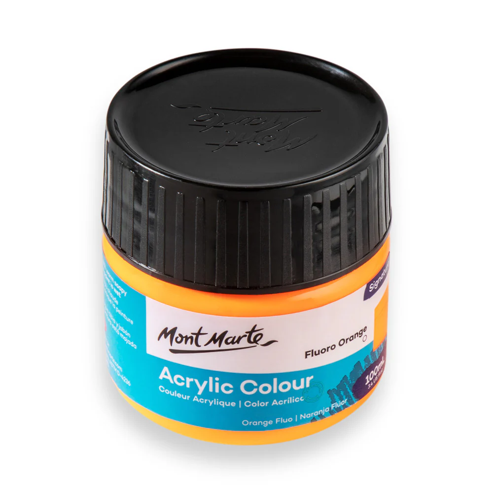 Acrylic Colour Paint Signature 100ml (3.4 US fl.oz) - Fluoro Orange - Image 3