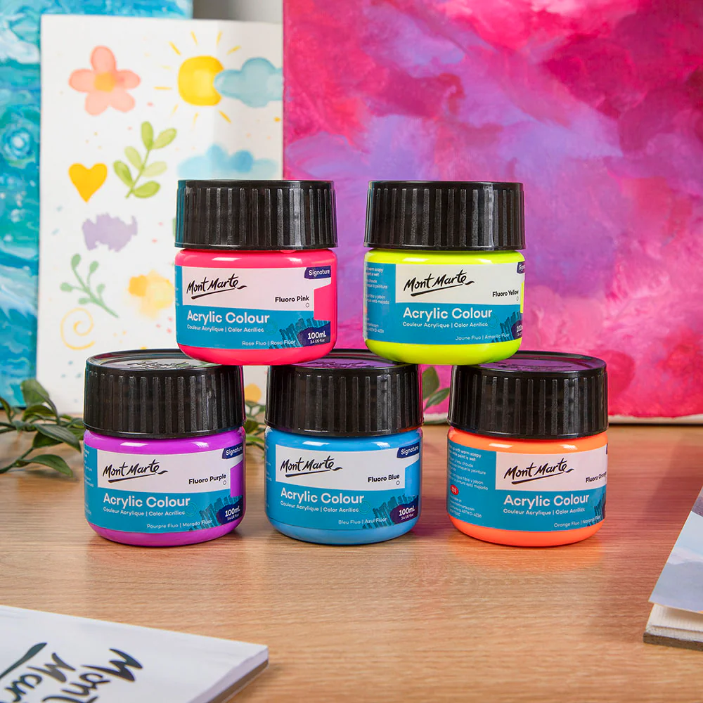 Acrylic Colour Paint Signature 100ml (3.4 US fl.oz) - Fluoro Orange - Image 6