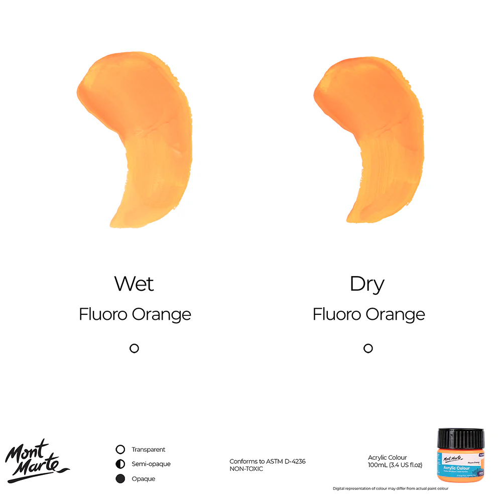 Acrylic Colour Paint Signature 100ml (3.4 US fl.oz) - Fluoro Orange - Image 8
