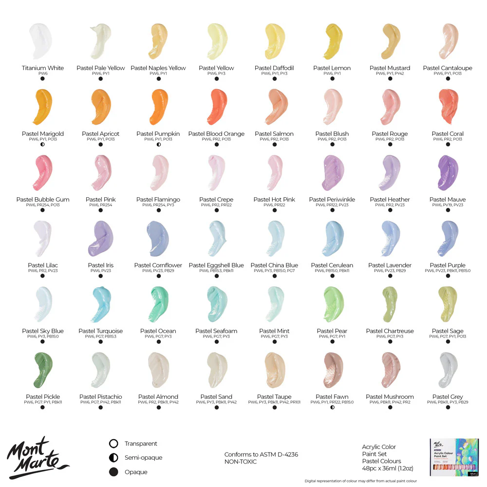 Acrylic Colour Pastel Paint Set Signature 48pc x 36ml (1.2 US fl.oz) - Image 11