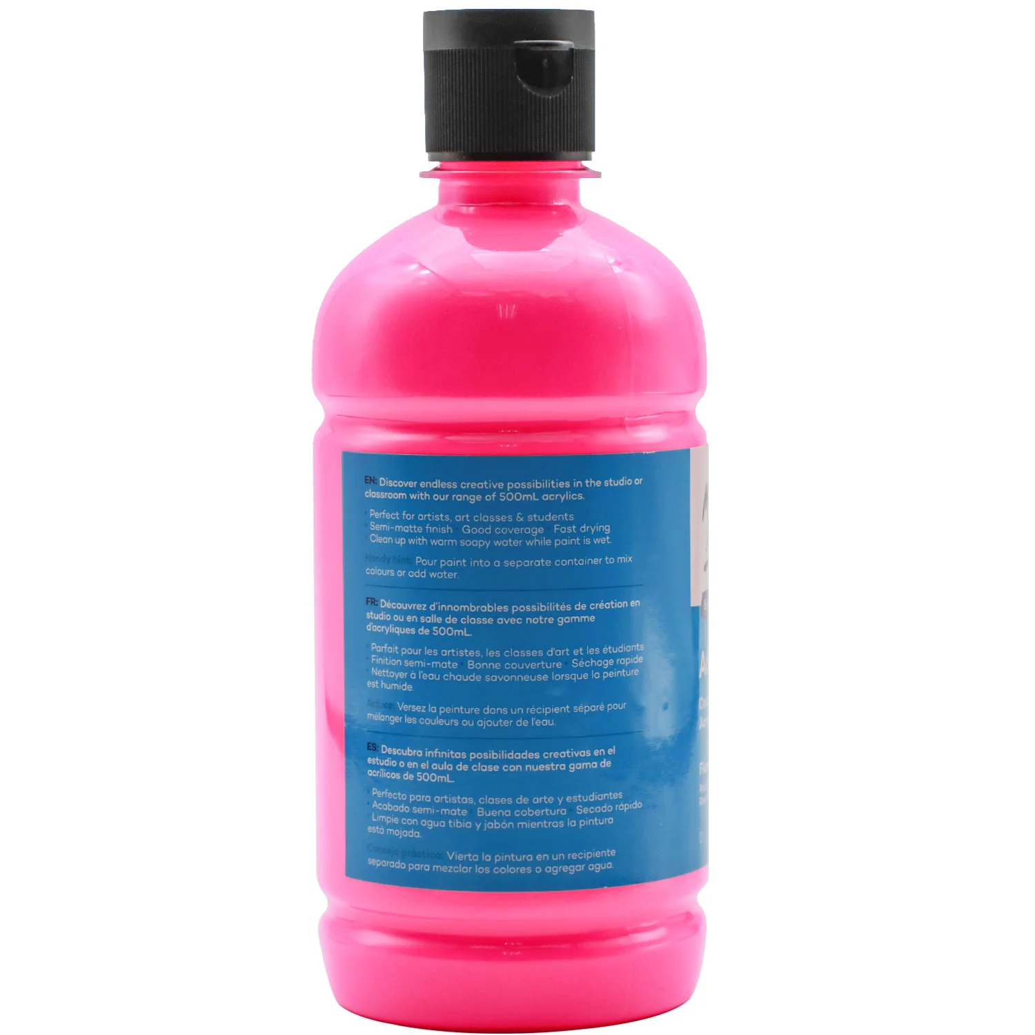 Acrylic Colour Signature 500ml (16.9 US fl.oz) - Fluoro Pink - Image 2