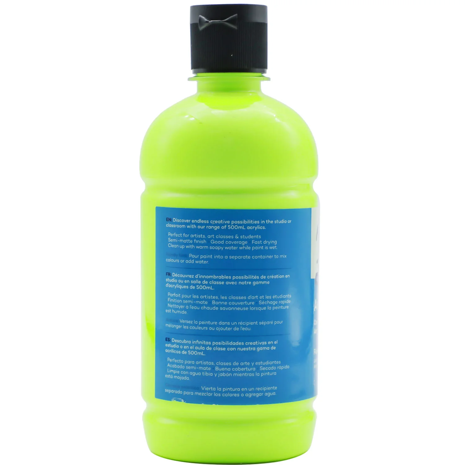 Acrylic Colour Signature 500ml (16.9 US fl.oz) - Fluoro Yellow - Image 2