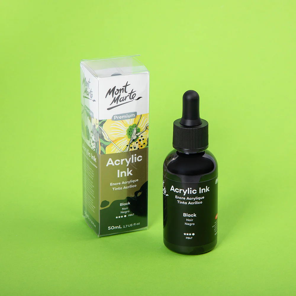 Acrylic Ink Premium 50mL (1.69 US fl.oz) – Black - Image 7
