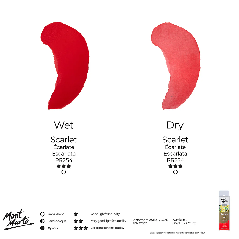 Acrylic Ink Premium 50mL (1.69 US fl.oz) – Scarlet - Image 12