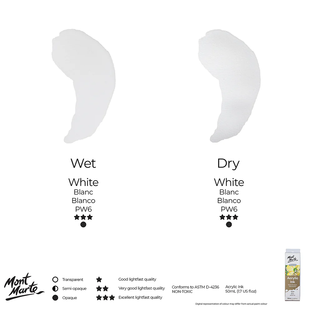Acrylic Ink Premium 50mL (1.69 US fl.oz) – White - Image 12