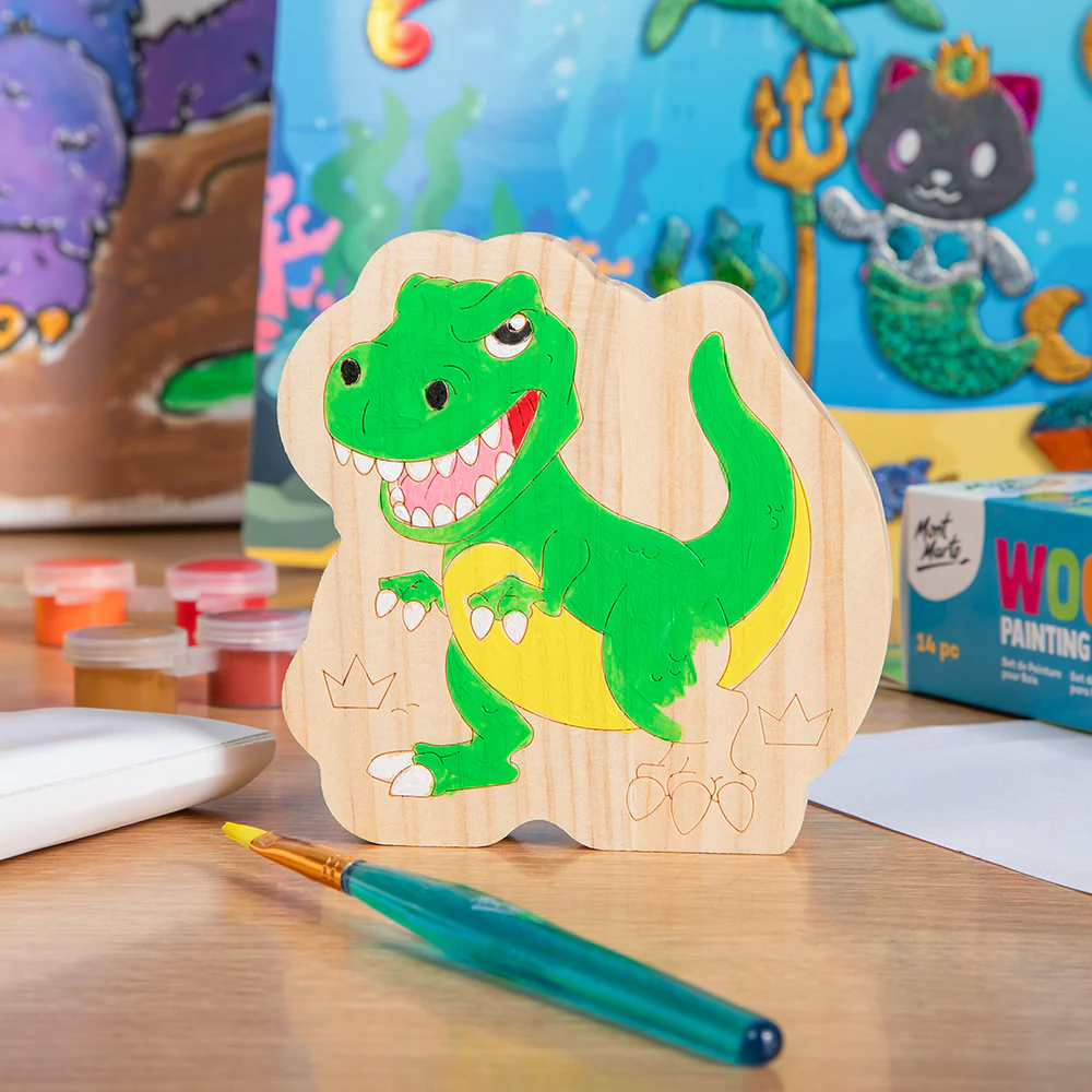 Wood Painting Set 14pc - Dinosaur - Image 7