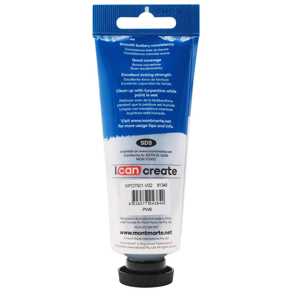 Oil Paint Premium 75ml (2.5 US fl.oz) Tube  - Titanium White - Image 2