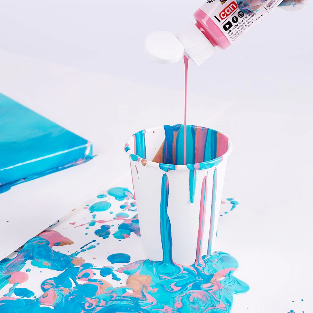 Pouring Acrylic Paint Set Premium 4pc x 60ml (2 US fl.oz) - Flamingo - Image 4