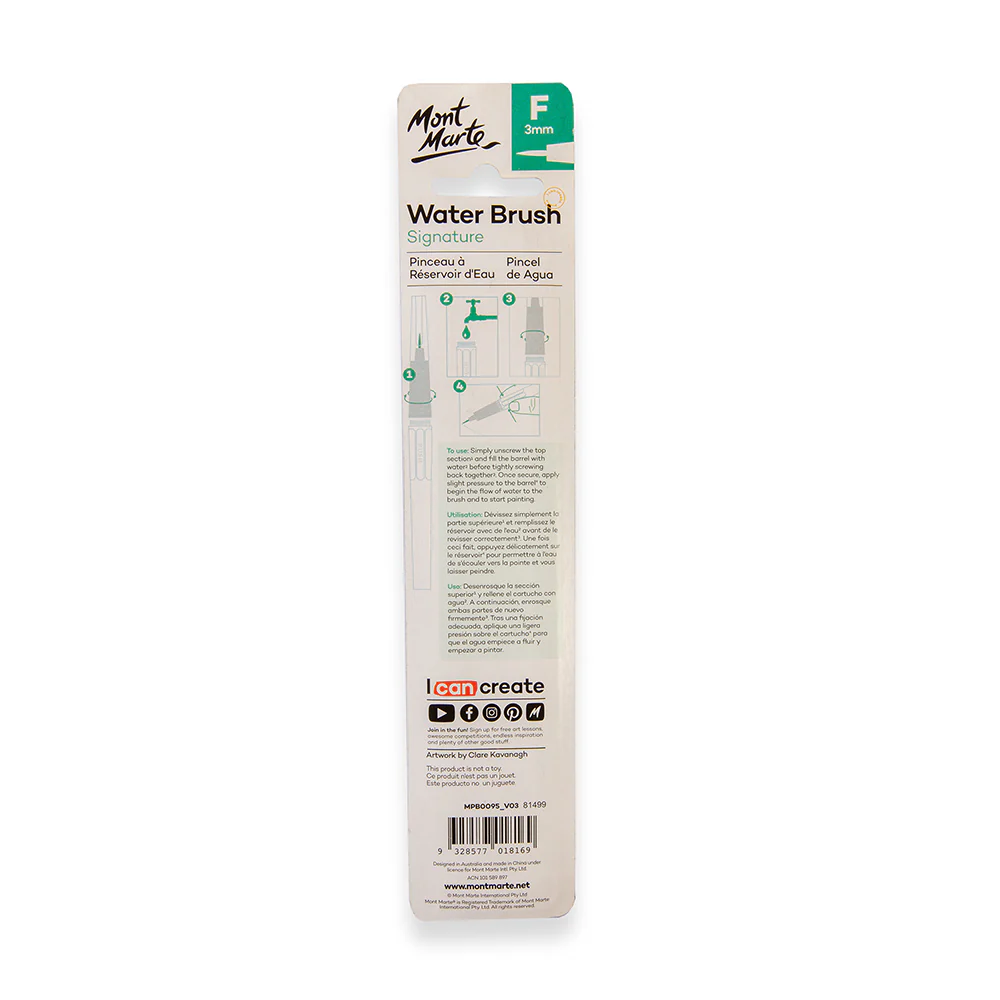Water Brush Round Fine Tip Signature 3mm (0.12in) - Image 4