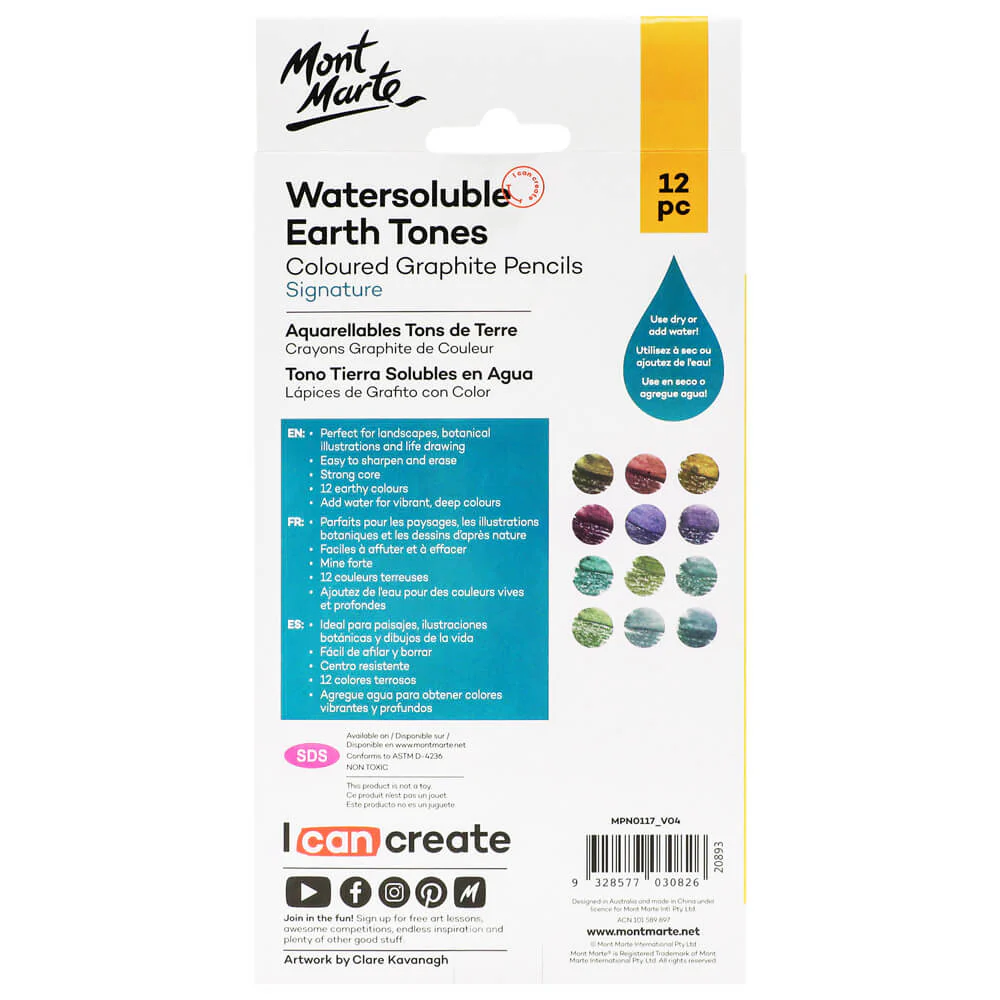 Watersoluble Earth Tones Coloured Graphite Pencils Signature 12pc - Image 5